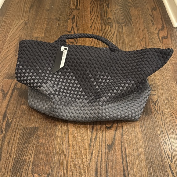 NWT Naghedi St Barths Large Tote Basalt Black/Gray--Comes with Dust bag pouch - Picture 6 of 8